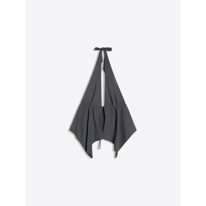 Bershka Top tmavě šedá 115354119