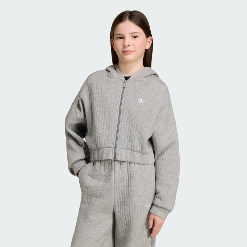 Adidas VOLNÁ ŽEBROVANÁ MIKINA S KAPUCÍ