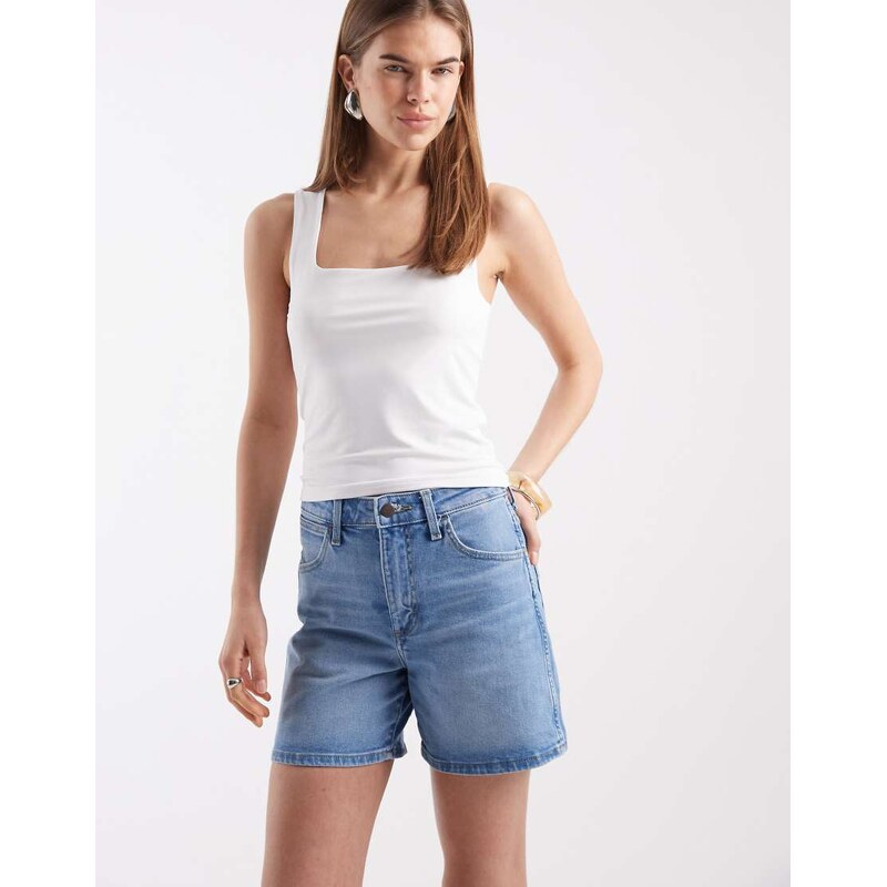 Wrangler cowboy 5inch denim shorts in blue