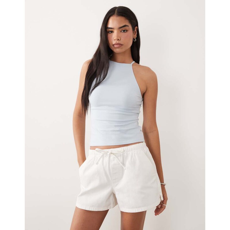 ASOS DESIGN cotton 90s strappy racer tank in blue