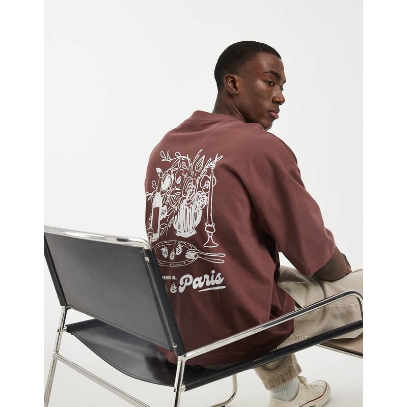 ASOS DESIGN boxy oversized t-shirt with food and drink graphic
