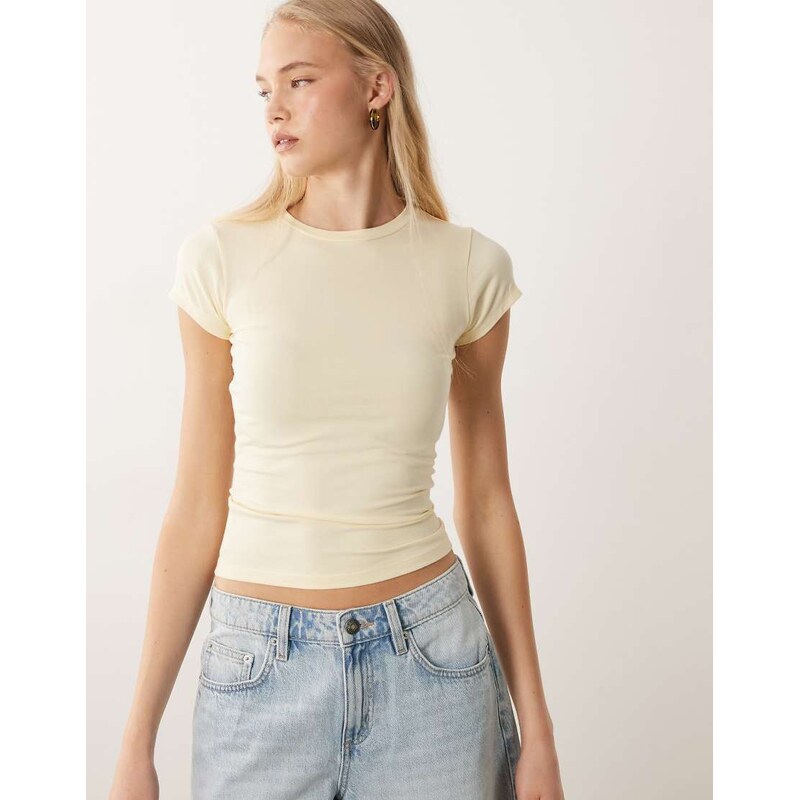 Cotton On all day crew tee in vanilla glow-Yellow 115366094