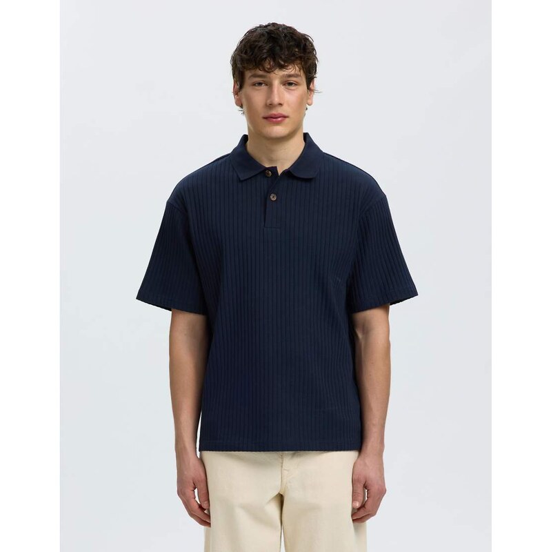 Selected Polo shirt in sky captain-Grey