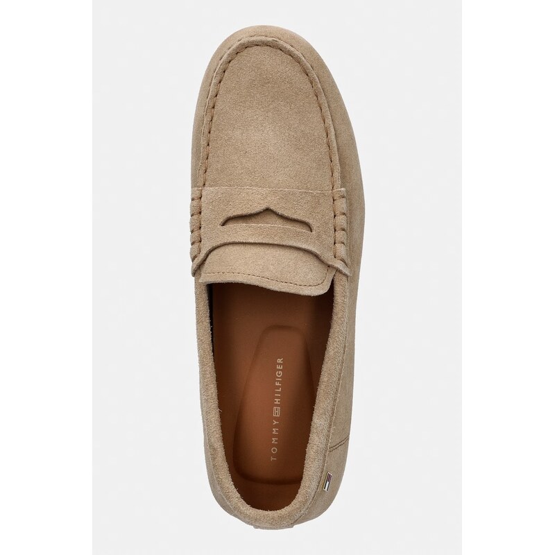 Tommy Hilfiger mokasíny dámské semišové FLAG SOFT SUEDE DRIVER LOAFER