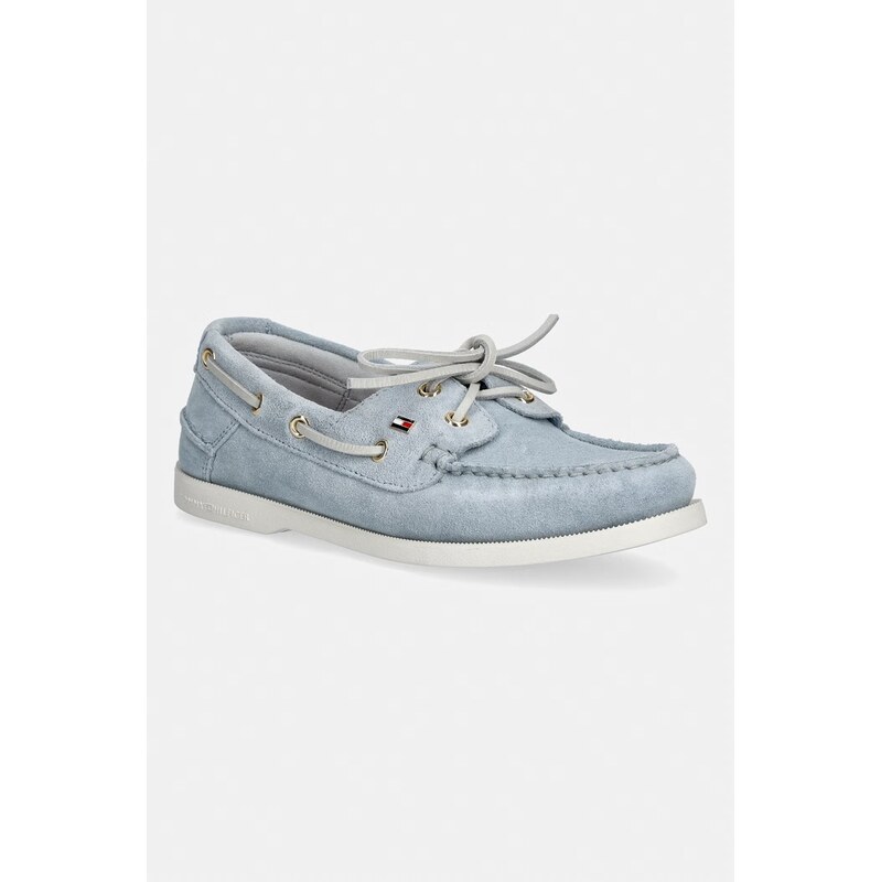 Tommy Hilfiger mokasíny dámské semišové HILFIGER SUEDE BOAT SHOE