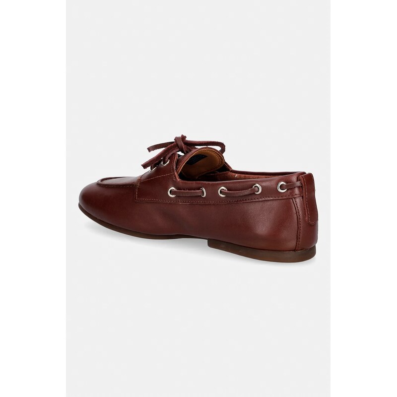 Tommy Hilfiger mokasíny dámské kožené TH SLEEK LEATHER BOAT SHOE