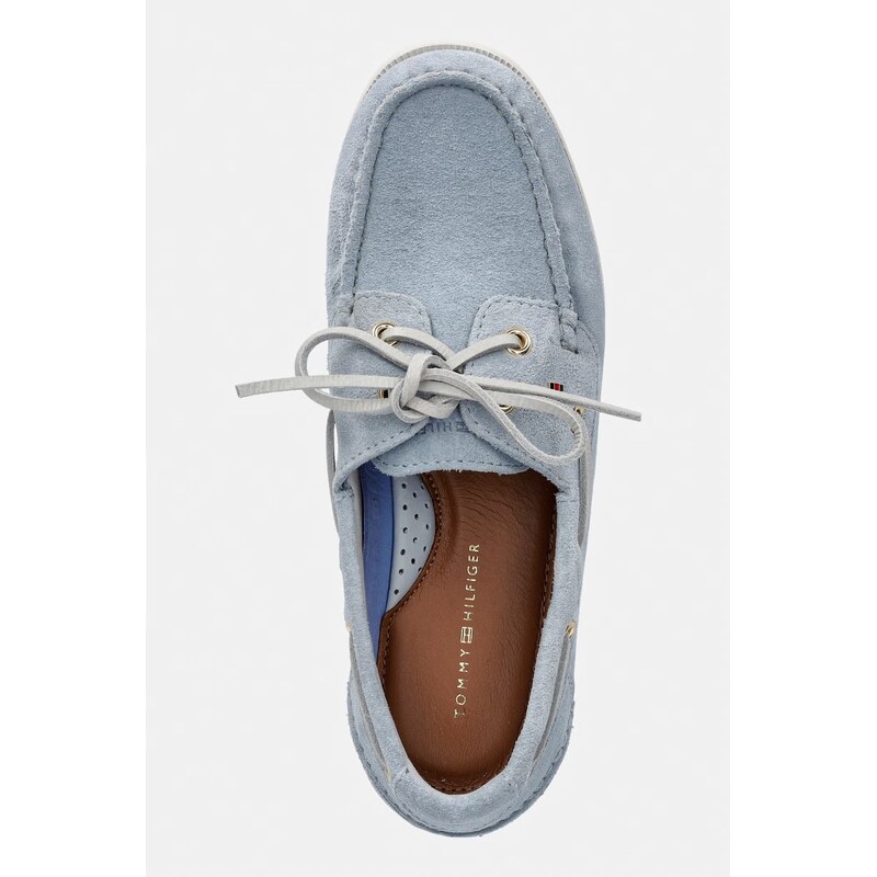 Tommy Hilfiger mokasíny dámské semišové HILFIGER SUEDE BOAT SHOE