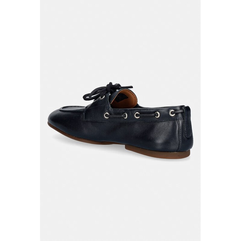 Tommy Hilfiger mokasíny dámské kožené TH SLEEK LEATHER BOAT SHOE