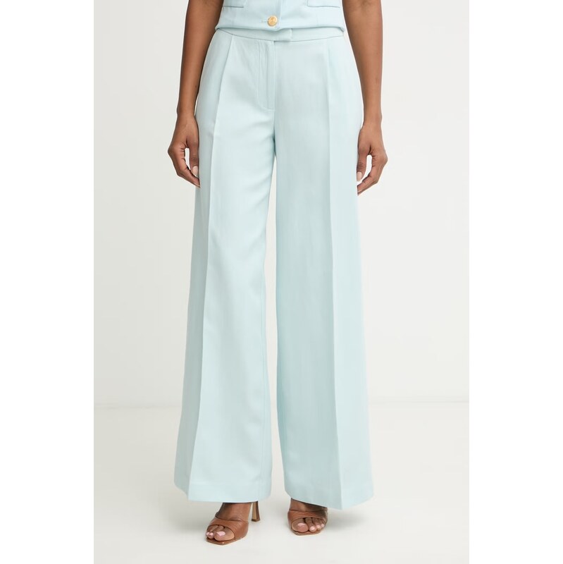 Marciano by Guess kalhoty se širokými nohavicemi dámské s příměsí lnu 115361352