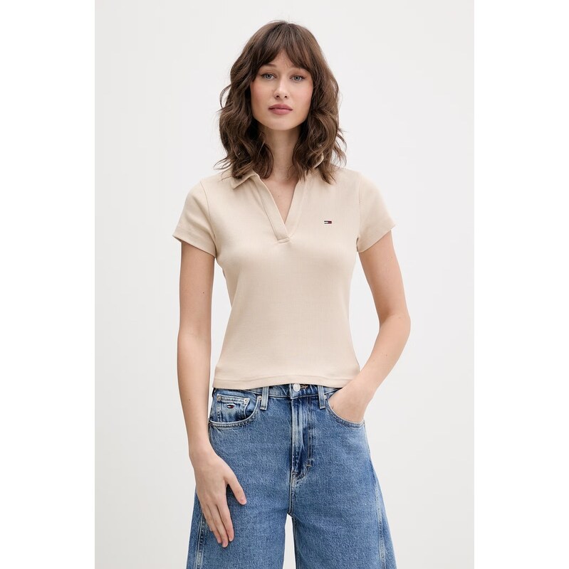 Tommy Jeans polo dámské bavlněné s elastanem