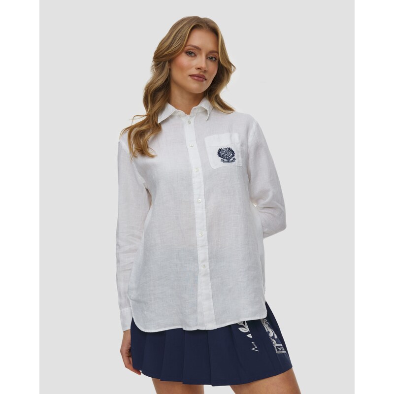 Dámská Lněná Košile Polo Ralph Lauren V Bílé Barvě