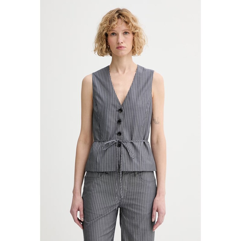 rag & bone jednořadá vesta dámská bavlněná Paulette 115361482