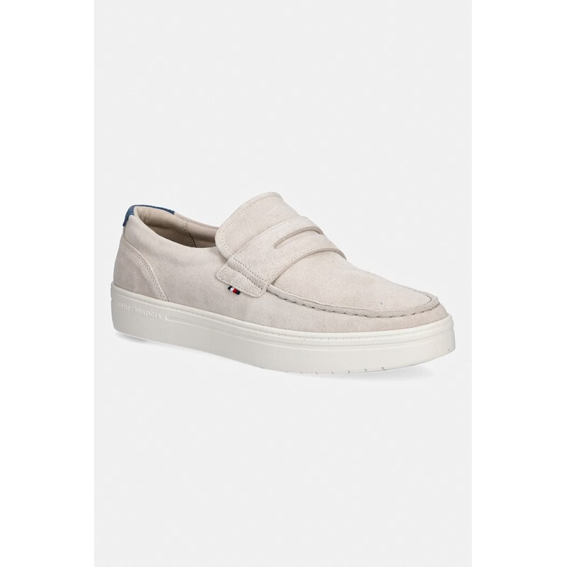 Tommy Hilfiger mokasíny pánské semišové MODERN LIGHT HYBRID SUEDE LOAFER