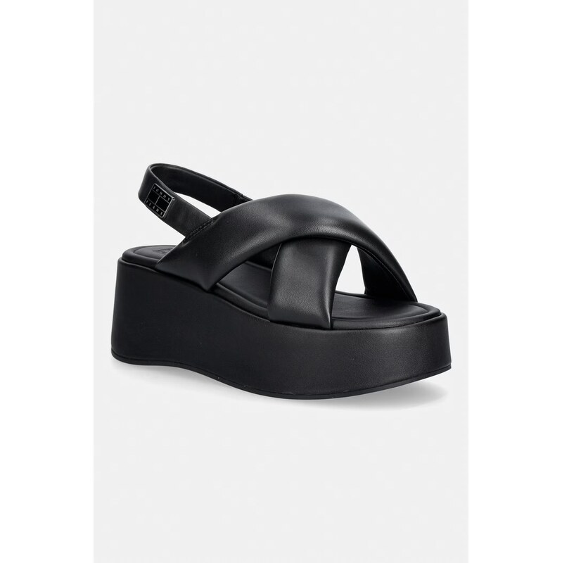 Tommy Jeans sandály na platformě dámské kožené TJW PADDED STRAPS 115361513