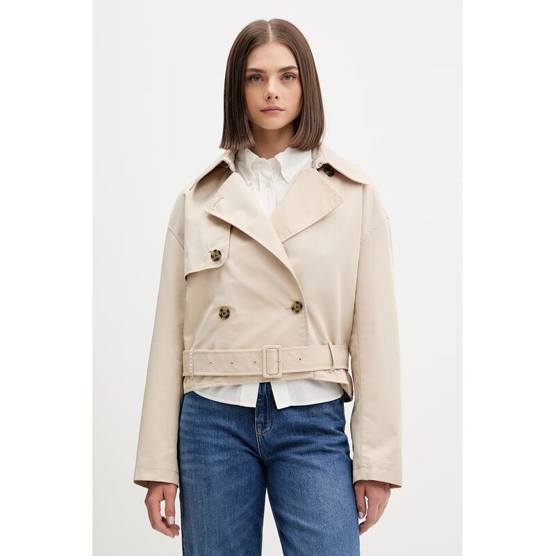 Tommy Jeans krátký trenčkot dámský s bavlnou