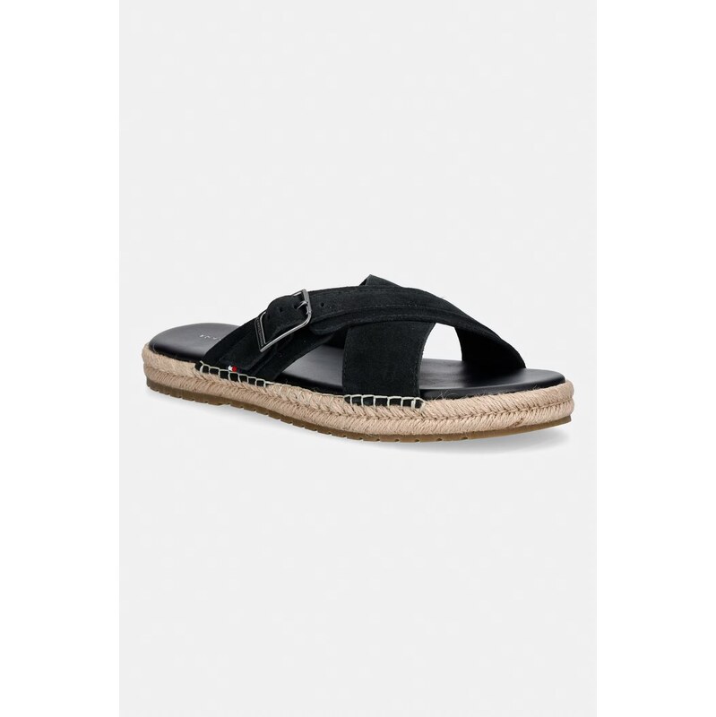 Tommy Hilfiger pantofle pánské semišové FLEX JUTTE BUCKLE SDE SANDAL