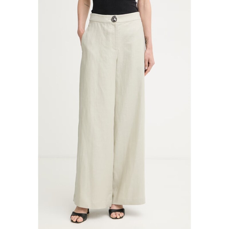 Armani Exchange kalhoty dámské lněné 115361308