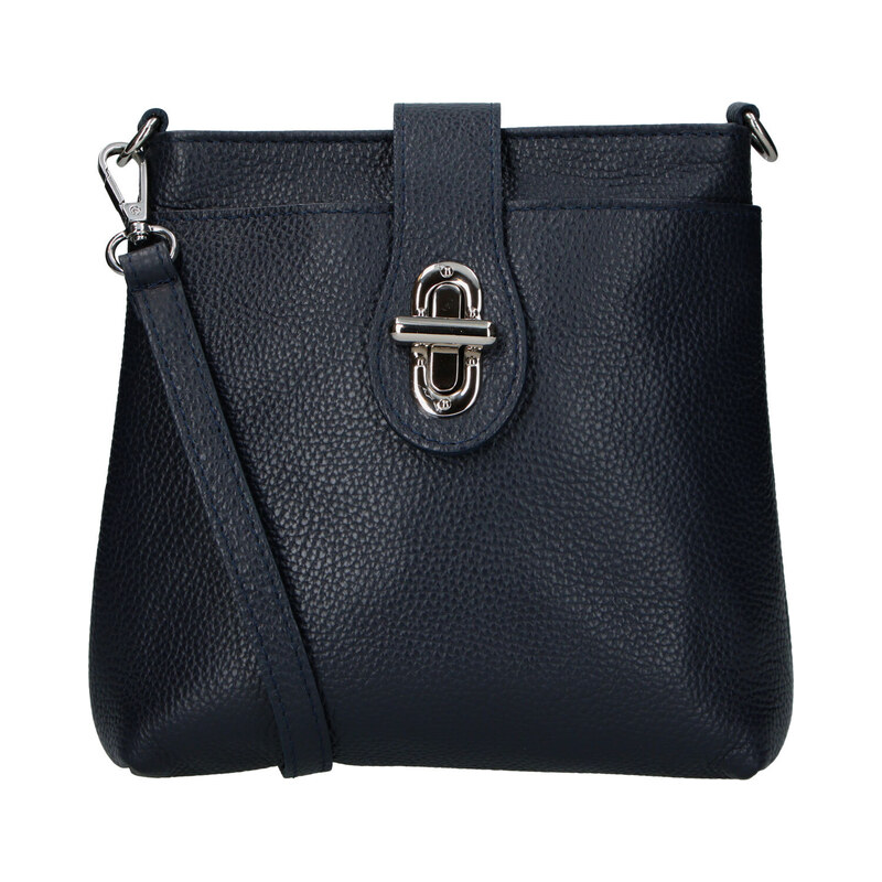 Dámská kožená crossbody kabelka tmavě modrá - Delami Vera Pelle