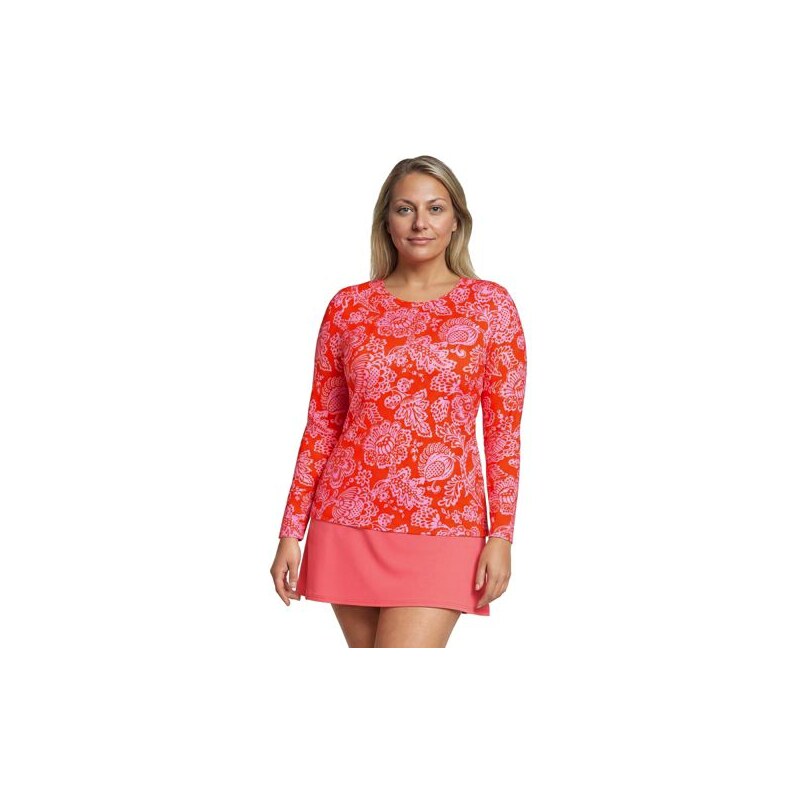Long Sleeve Crew Neck SunShade UPF50 Quick Dry Swim Tee, Women, size: 115361924