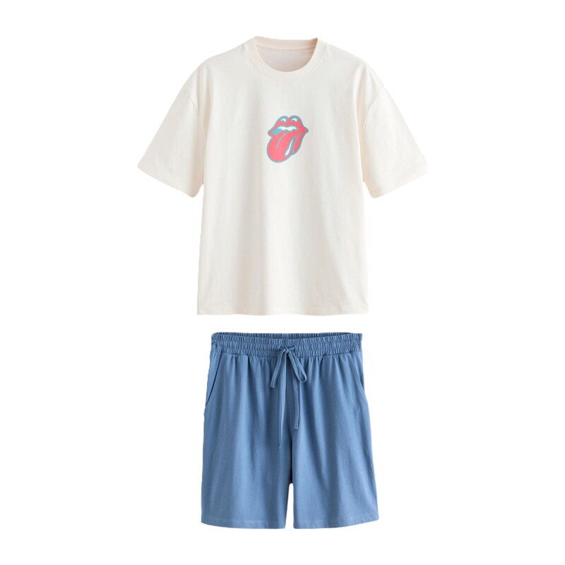 Next Pyžamo krátké The Rolling Stones námořnická modř /