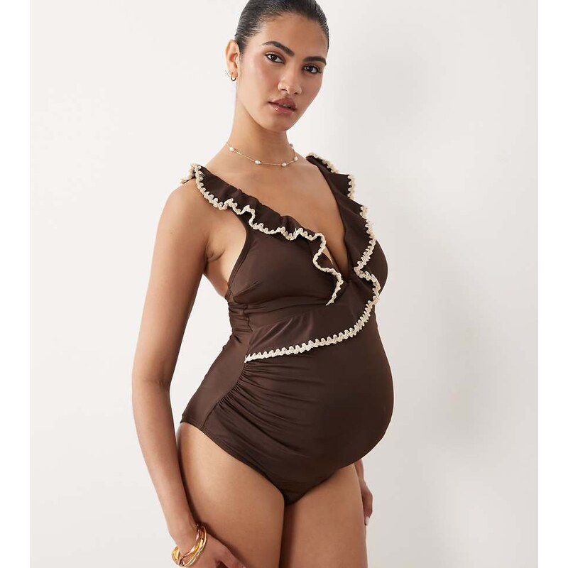 ASOS Maternity ASOS DESIGN Maternity Whitney whip swimsuit