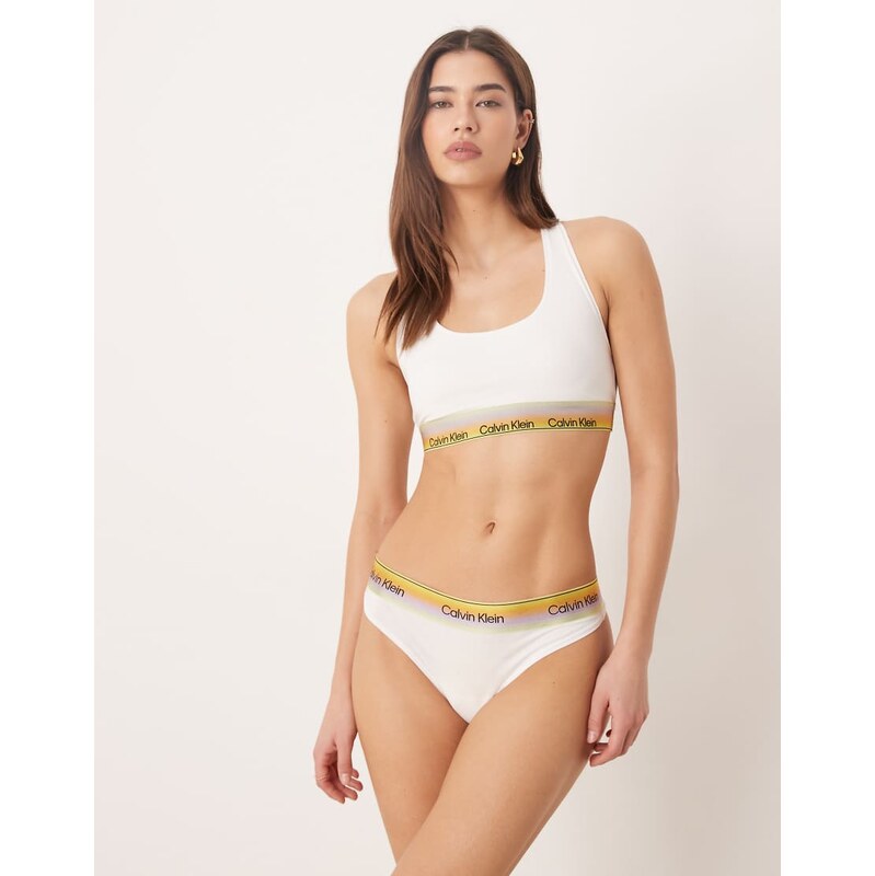 Calvin Klein Pride unlined bralette in white 115366030