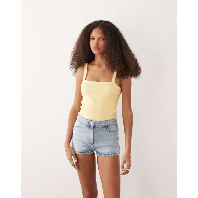 Miss Selfridge denim booty short in blue wash 115366038