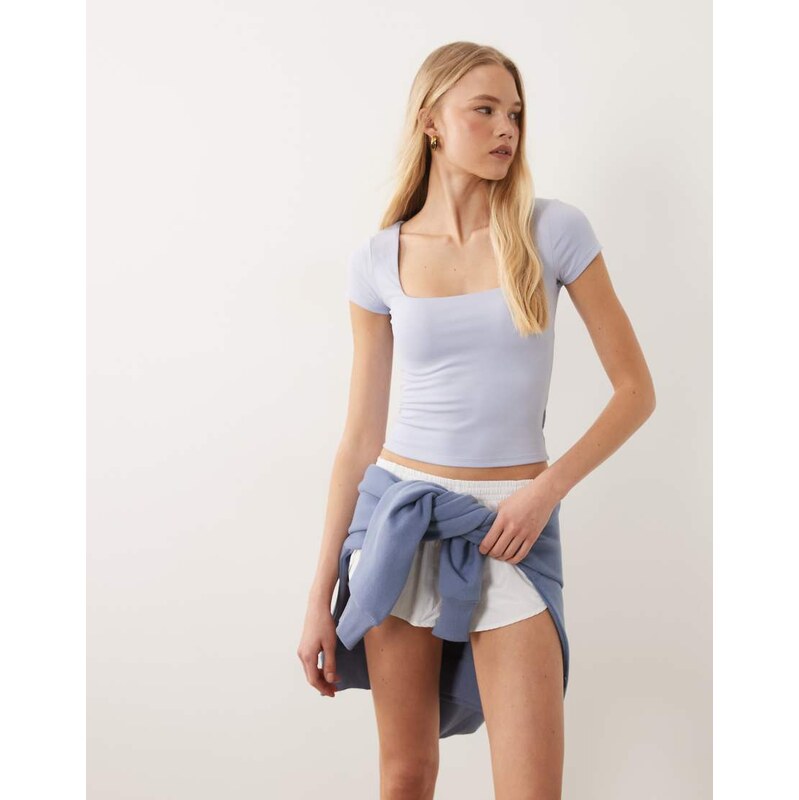 Cotton On Active ultra soft square neck t-shirt in violet blue 115366092