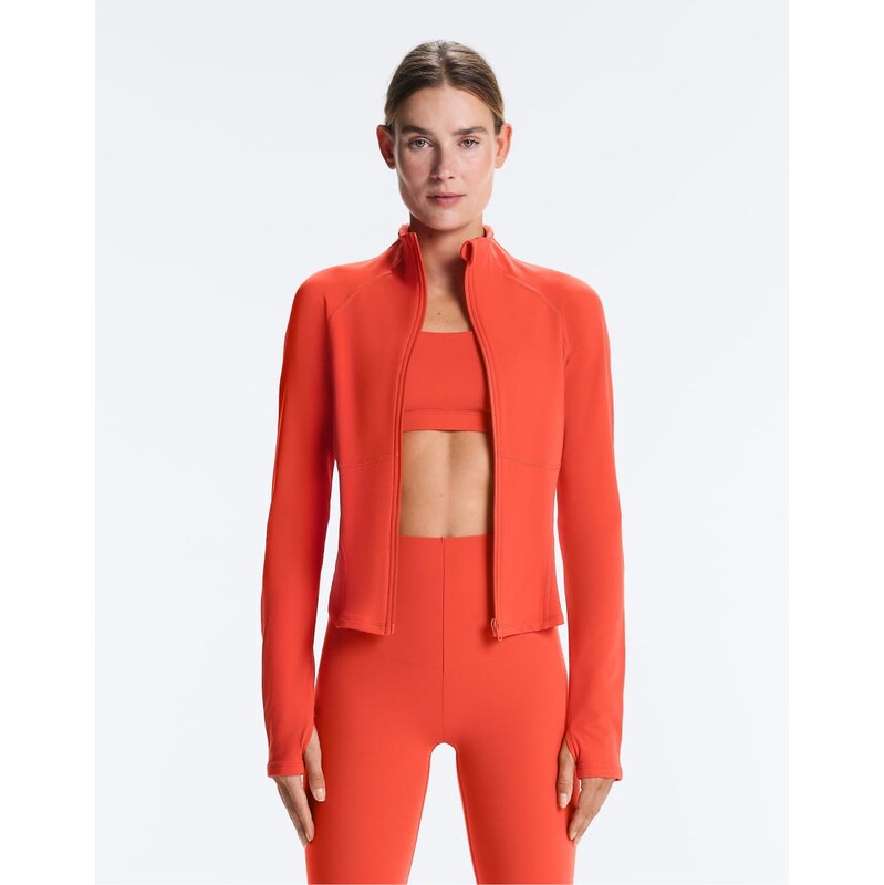 OYSHO Light warm jacket with seams in orange