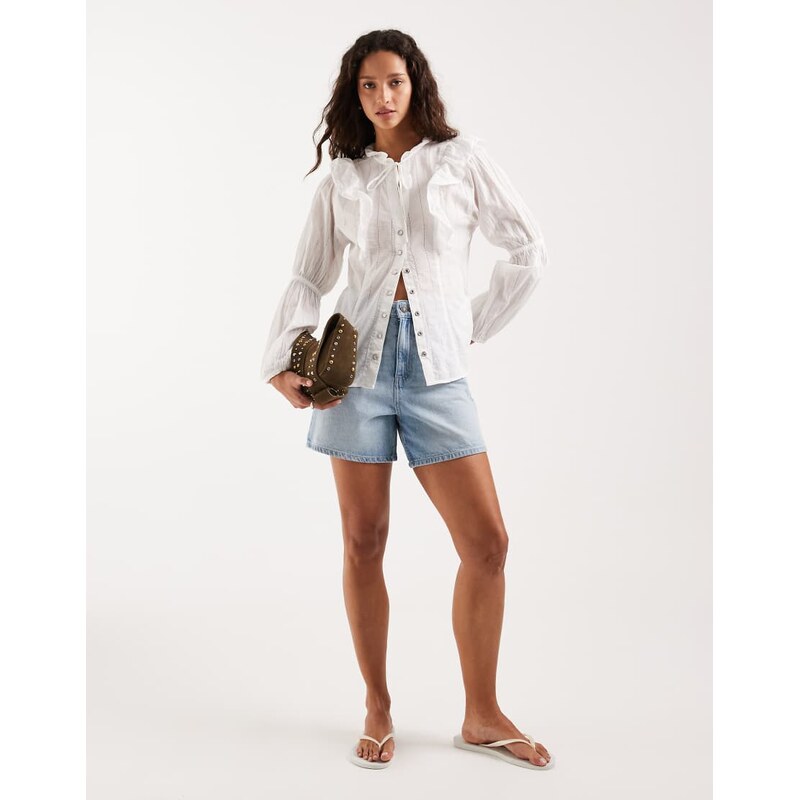 Wrangler longsleeve blouse in white
