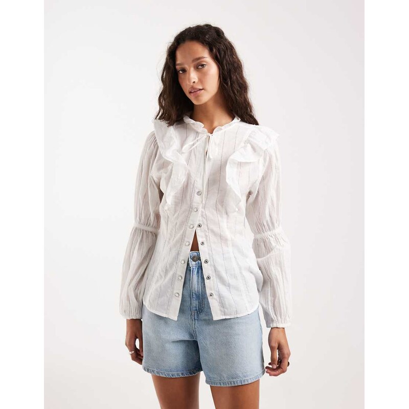 Wrangler longsleeve blouse in white