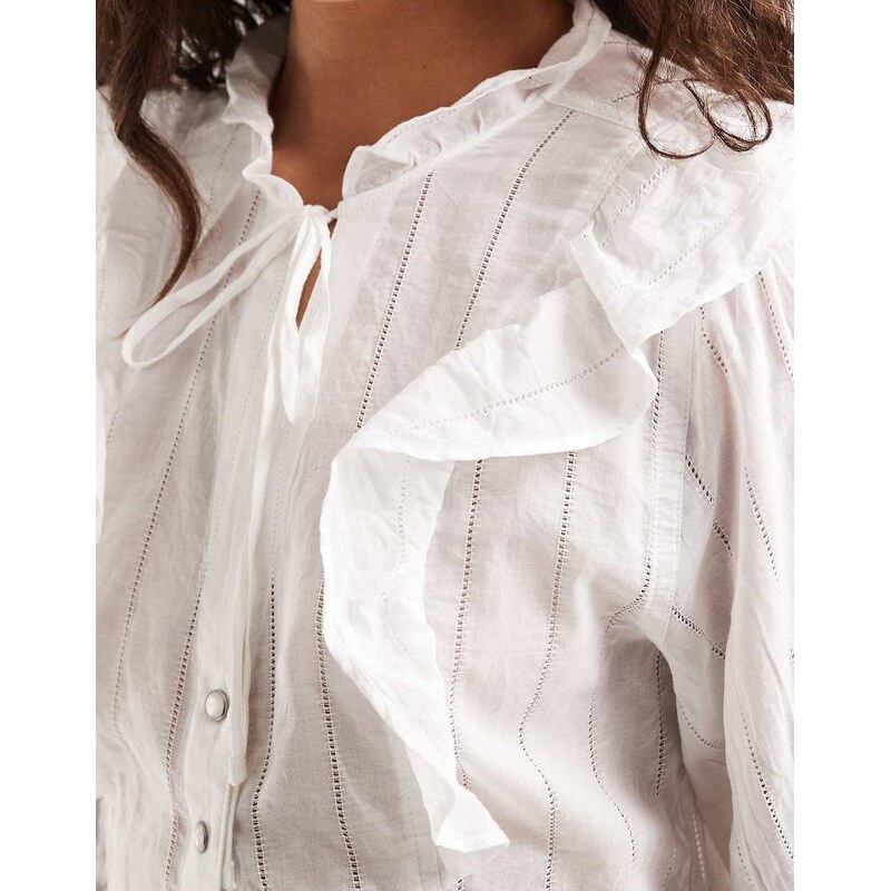 Wrangler longsleeve blouse in white