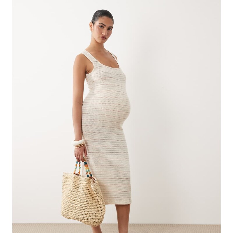 Mama.licious Mamalicious Maternity square neck jersey crochet