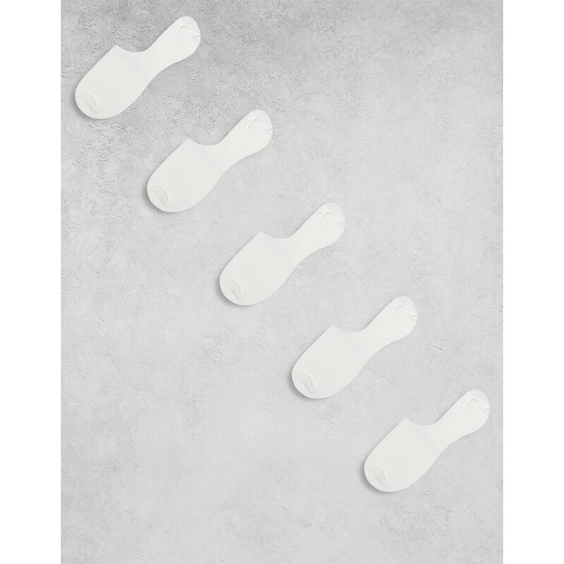 ASOS DESIGN 5 pack invisible liner socks in white 115366112