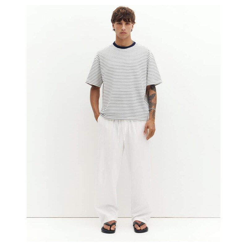Pull&Bear Denim joggers in beige-Neutral