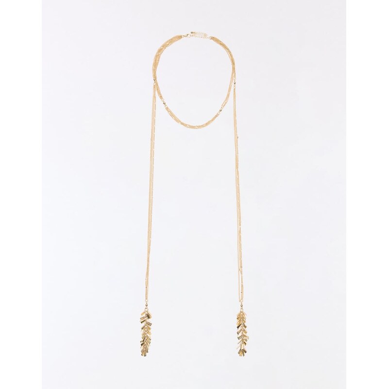 Bershka Extra long chain necklace in gold 115366218