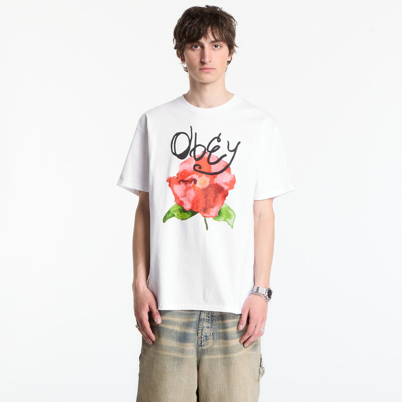 OBEY Clothing Tričko OBEY Watercolor Poppy White XL