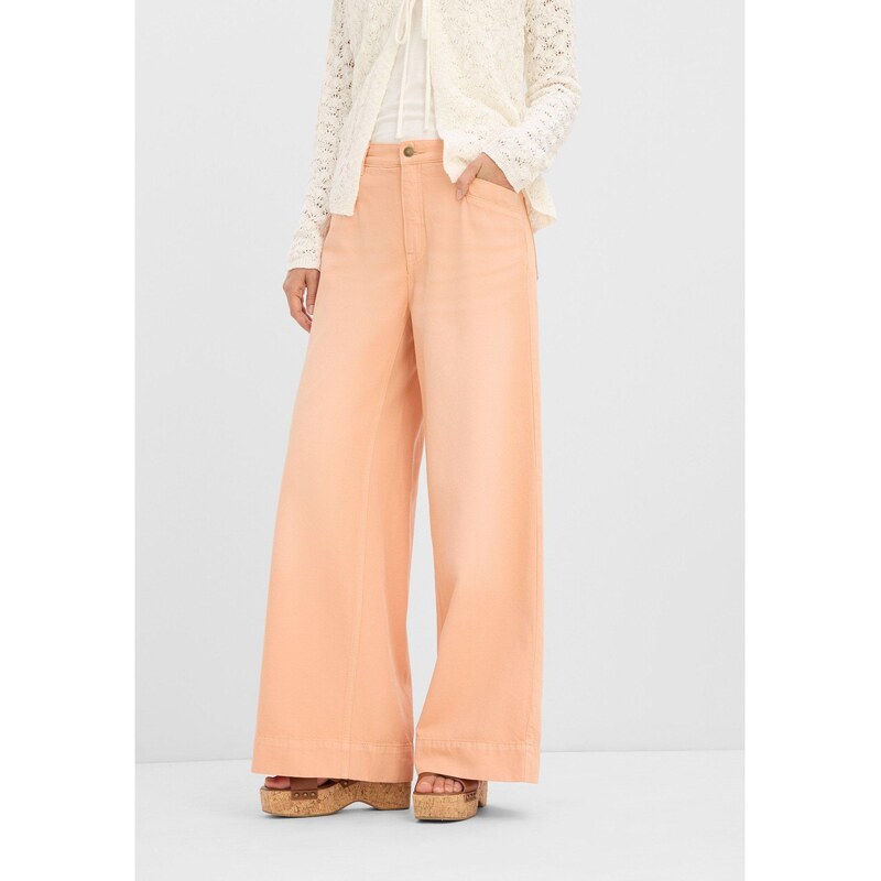 bonprix Džíny Wide Leg, High Waist oranžová Žena