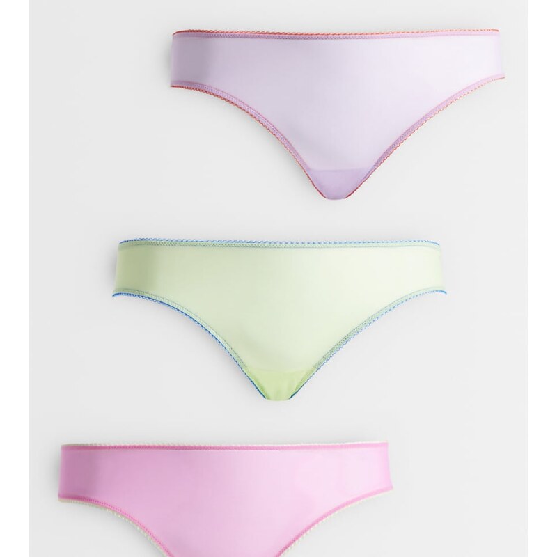 ASOS Curve ASOS DESIGN Curve 3 pack sheer mesh high leg brazilian with 115372744