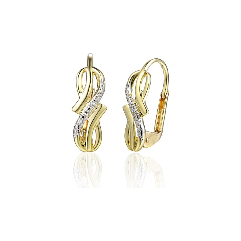 Gems, Diamantové náušnice Wavara, kombinované zlato s brilianty, 585 115368038