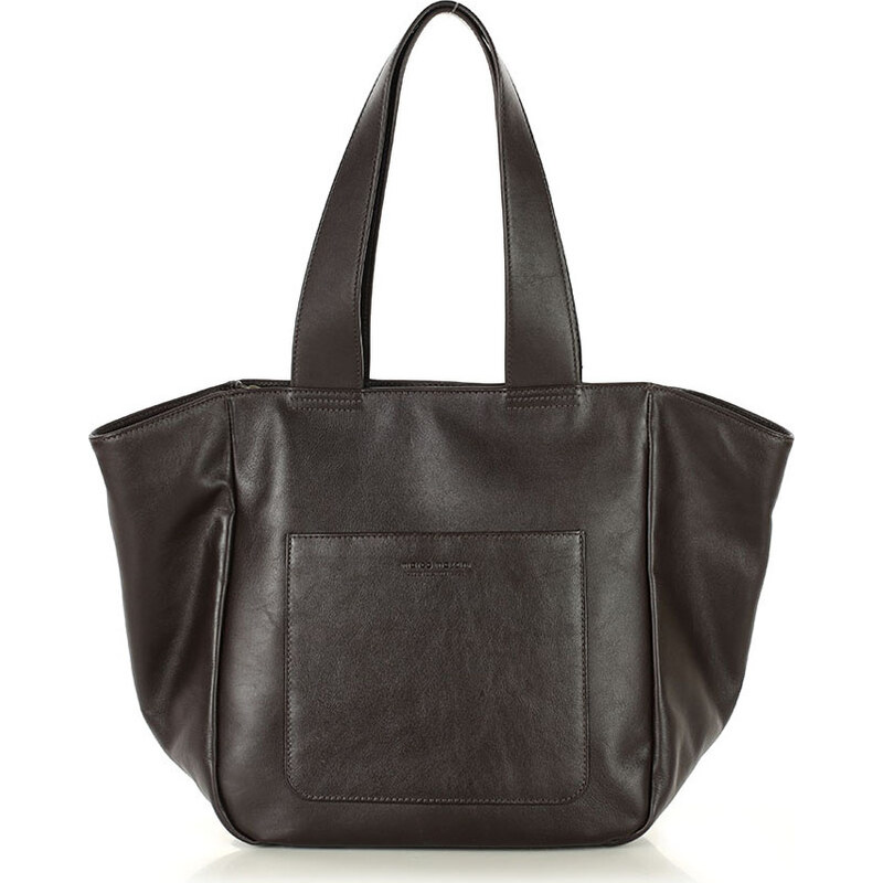 MARCO MAZZINI Dámská kožená shopper kabelka kávově hnědá 115368449