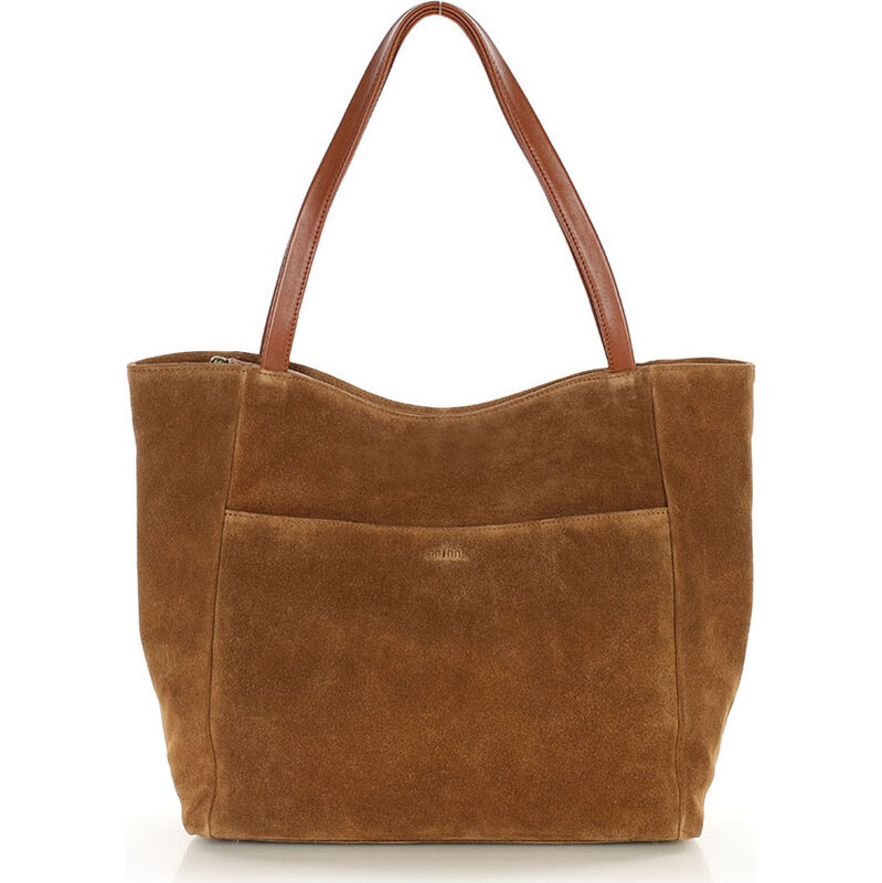 MARCO MAZZINI Dámská kožená shopper kabelka koňakově hnědá 115368455