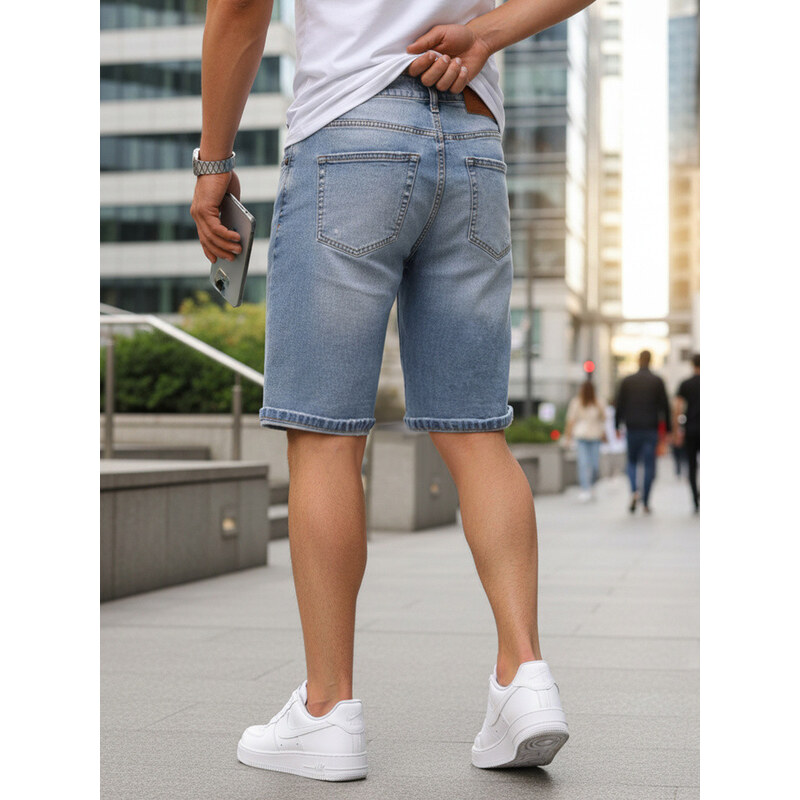Spodenki męskie jeansowe z niebieskie model 22136328 -