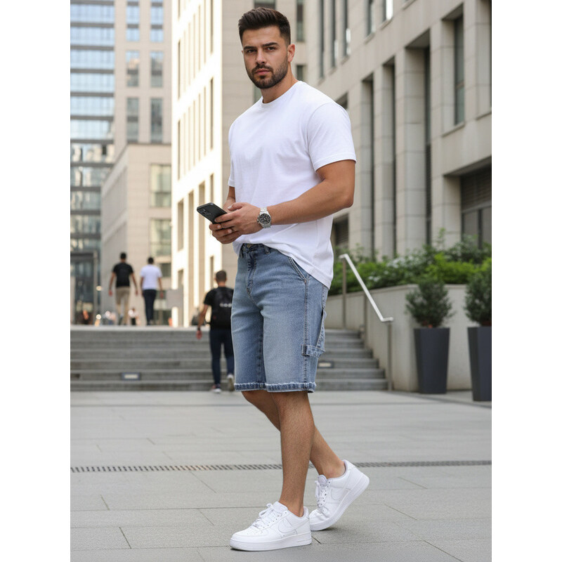 Spodenki jeansowe męskie niebieskie model 22136365 -
