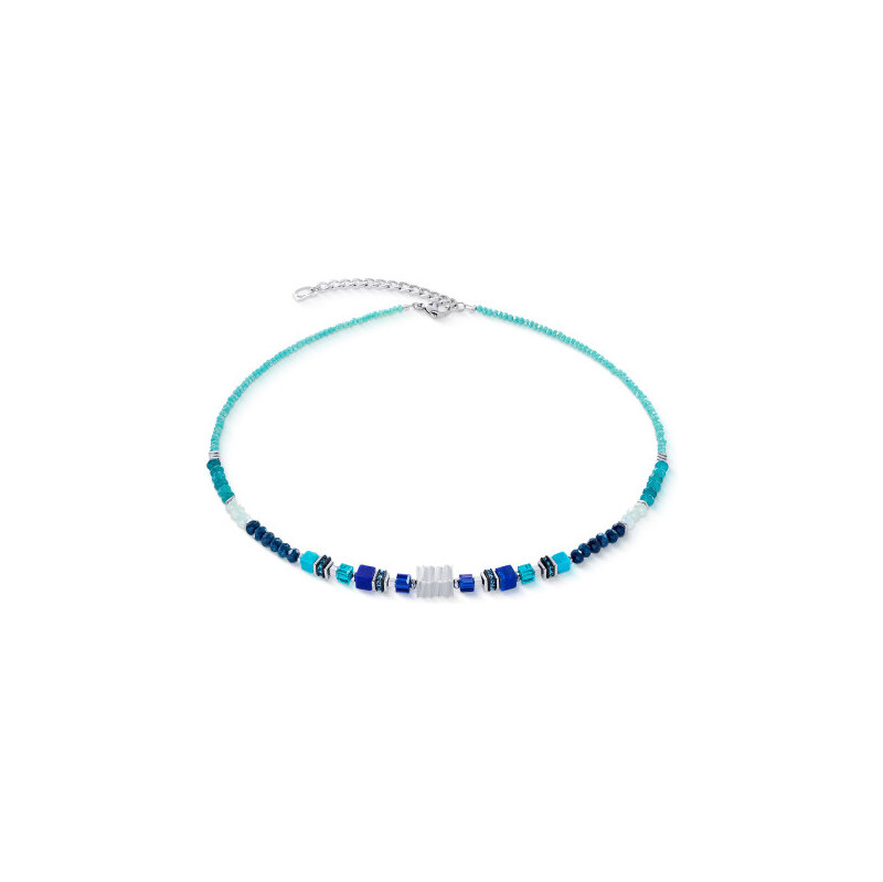 Coeur de Lion dámský náhrdelník Wave Precious Flow silver-tealE 3046 115369284