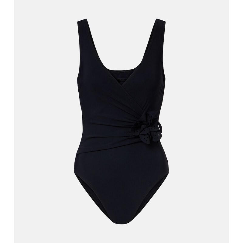 Karla Colletto Rosetta floral-appliquÃ swimsuit