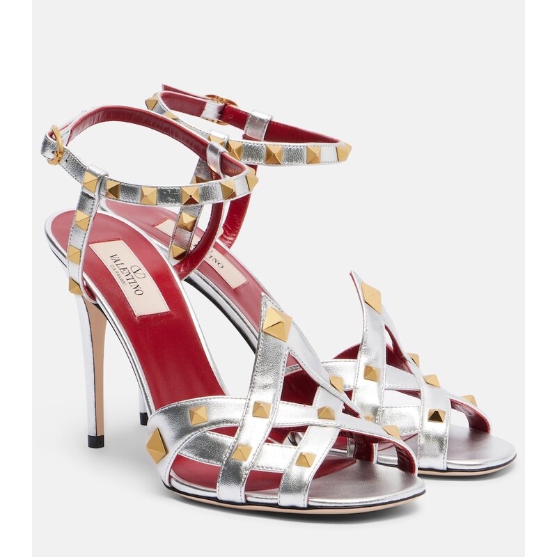 Valentino Garavani Rockstud metallic leather sandals