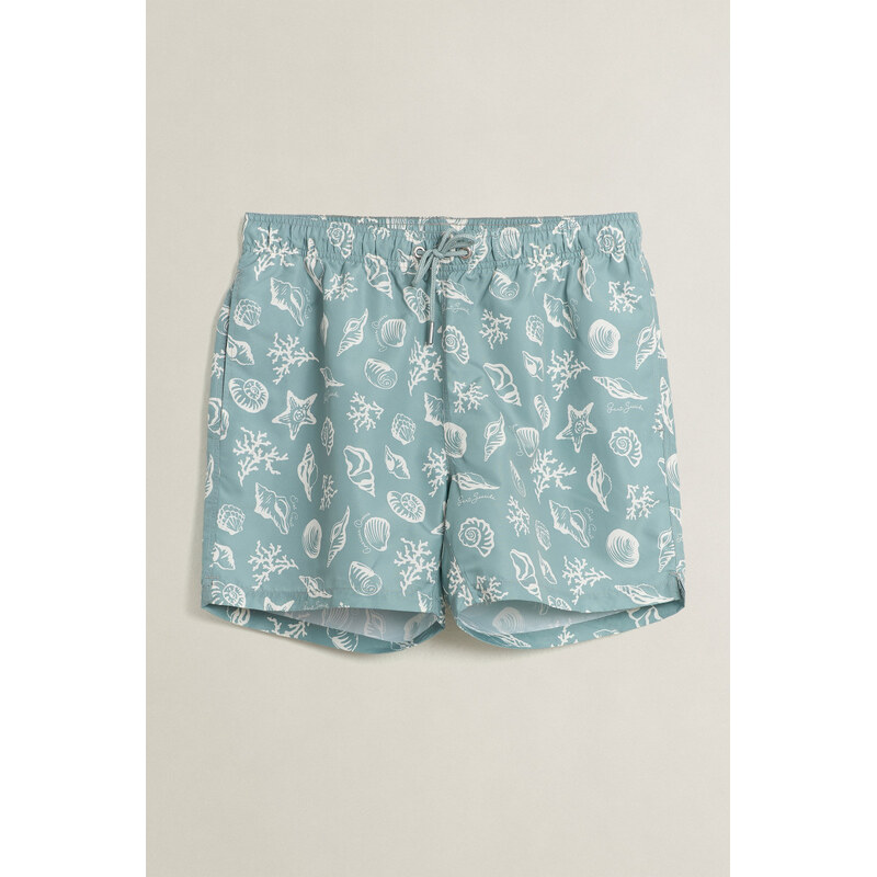 PLAVKY GANT SEASHELLS PRINT SWIM SHORTS CERAMIC GREY
