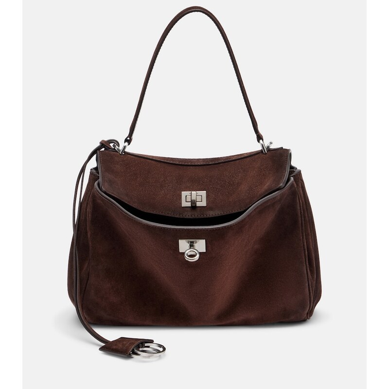 Balenciaga Rodeo Small suede top-handle bag
