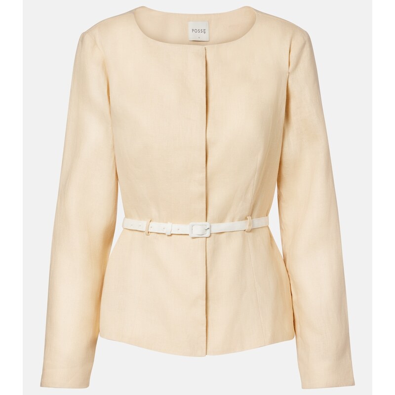 Posse Pamela belted linen jacket